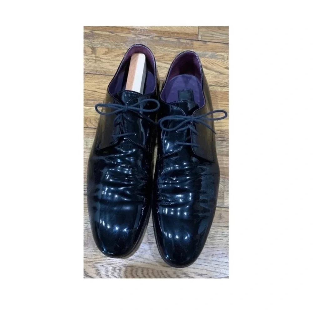 To Boot New York Adam Derrick Black Patent Leather Oxford Dress Shoes Mens 12